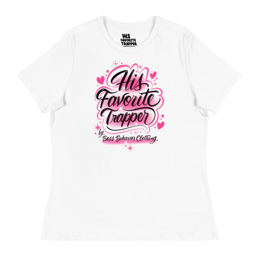 His Favorite Trapper Airbrushed Women's Relaxed T-Shirt