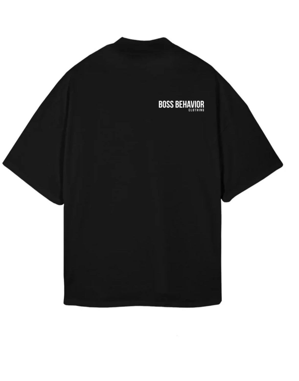 Boss Behavior Front/Back Black Over Sized International Stamped Tee- Unisex