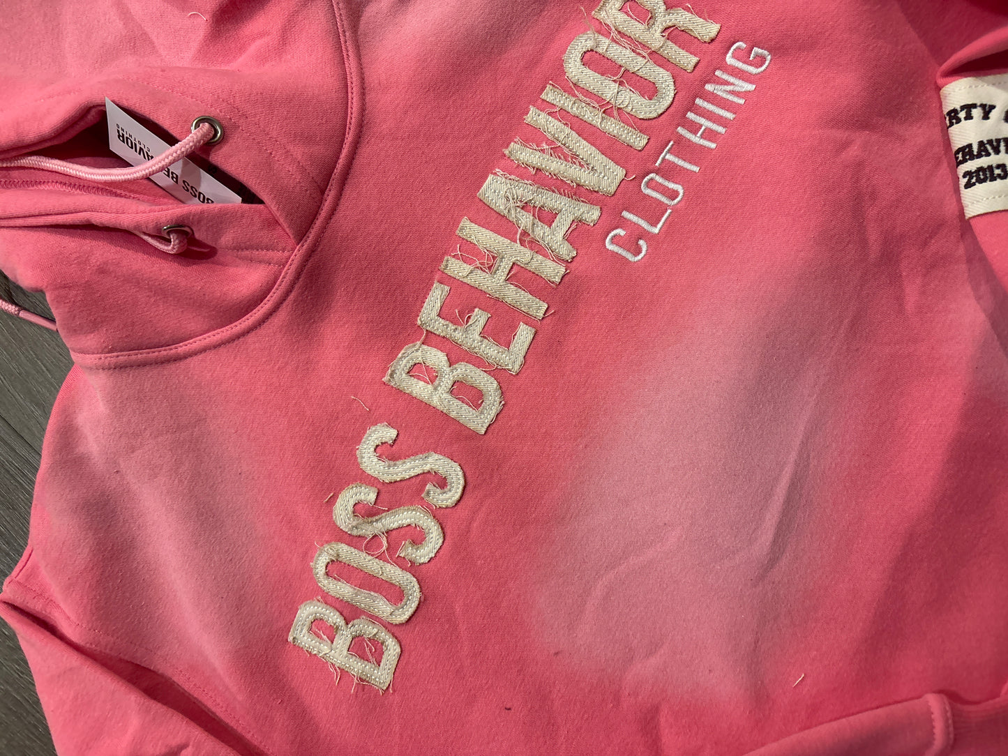 Boss Behavior Distressed Logo Fleece Embroidered Hoodie Set