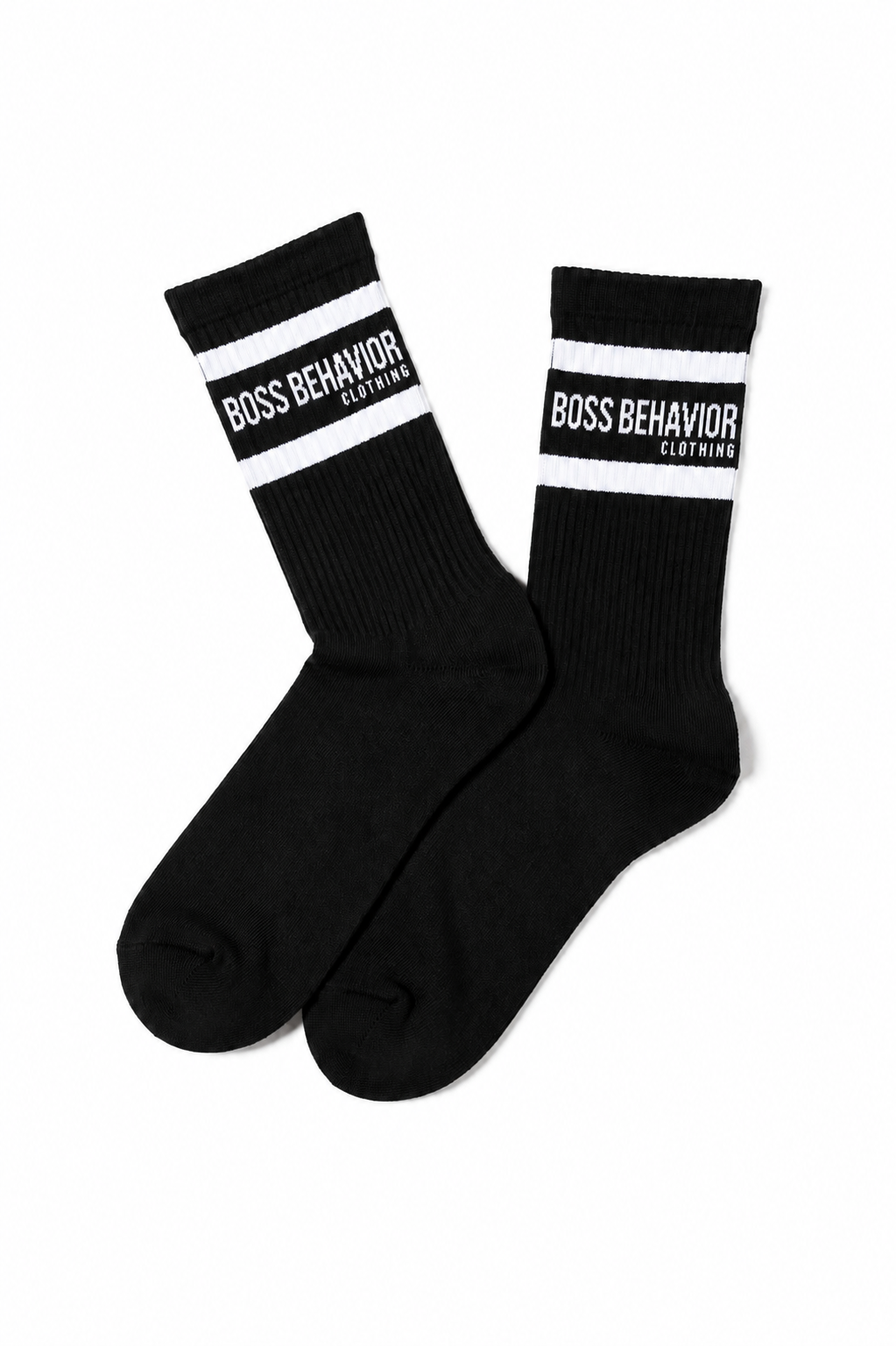 Socks: Boss Behavior Crew Socks (One Size Fit All) More Colors Available