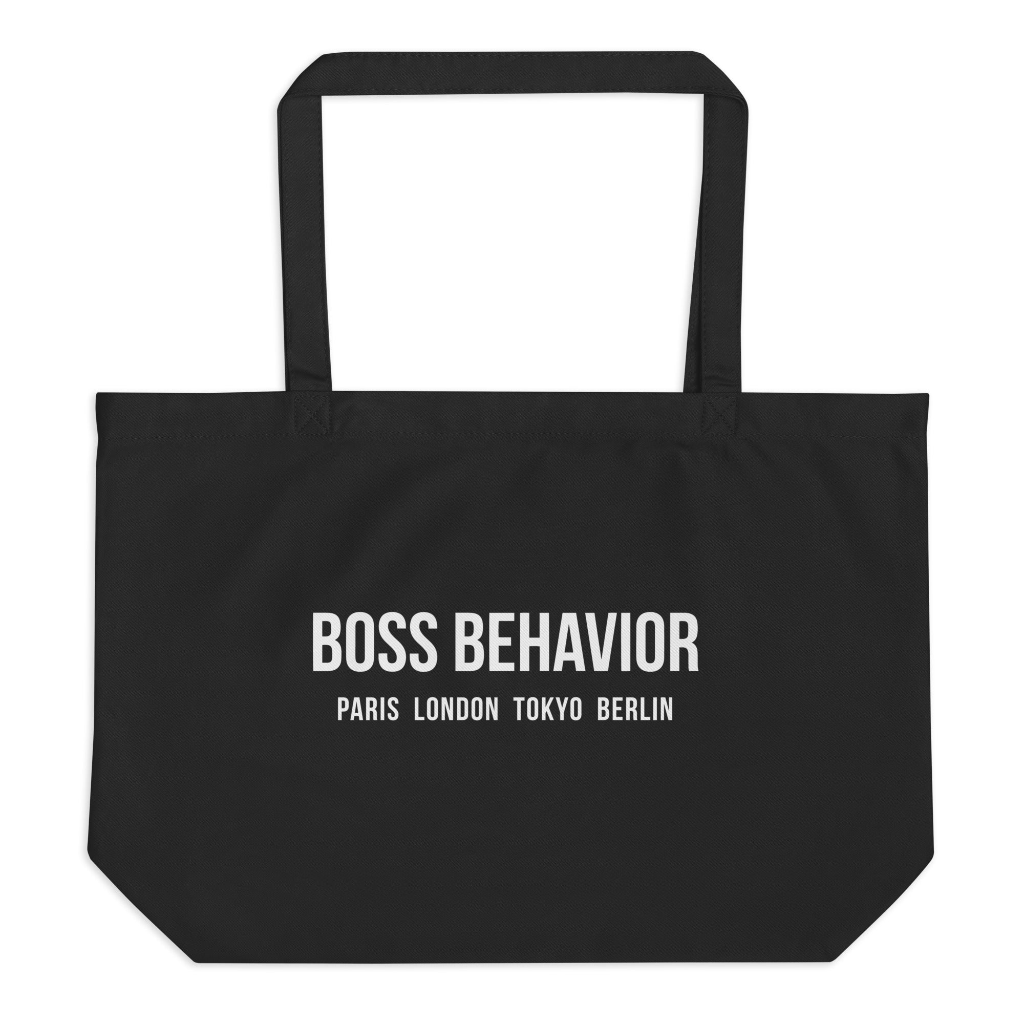 International Boss Behavior Large Women’s Organic Black Tote Bag