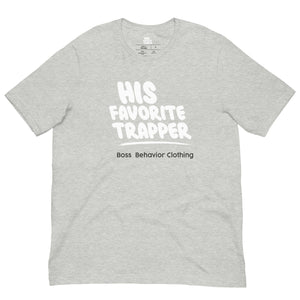 His Favorite Trapper Women’s Short-Sleeve White Logo T-Shirt (More Colors)