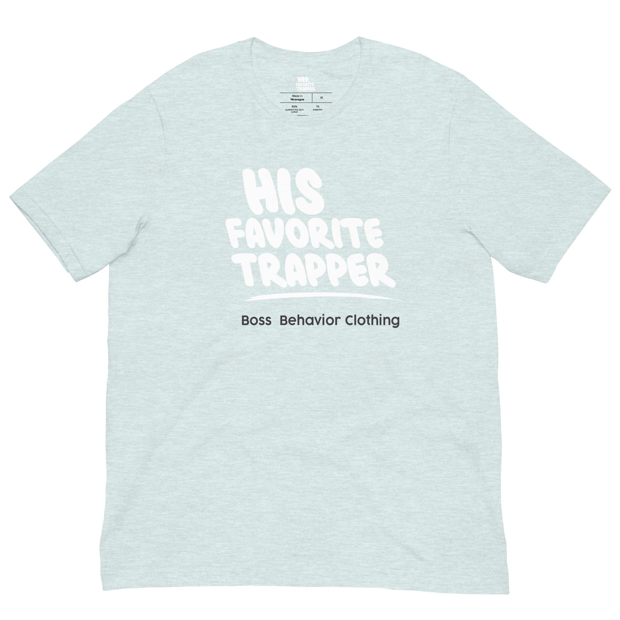 His Favorite Trapper Women’s Short-Sleeve White Logo T-Shirt (More Colors)